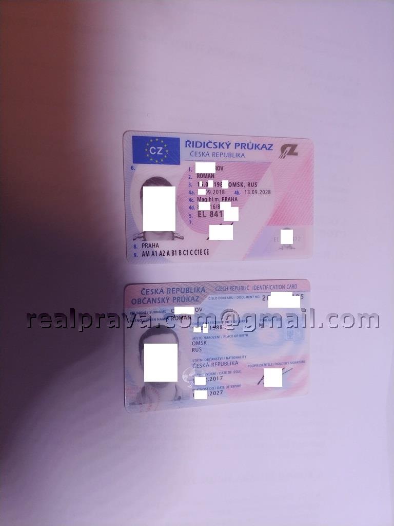 Поддельные права и id Чехии высокого качества / High Quality Czech DL & ID Fake